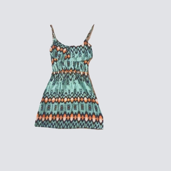 Turquoise Charlotte Russe spaghetti strap medium size dress - Picture 3 of 4